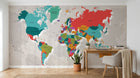 Design SK0450 — Papier peint Carte du Monde — Novomur
