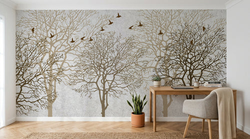 Design SK0549 — Papier peint Forêt Pins et Sapins - Collection 2 — Novomur