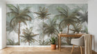Design SK0694 — Papier peint Palmier Tropical Vintage Sépia — Novomur
