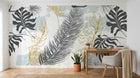 Design SK0700 — Papier peint Palmier Tropical Doré Luxe - Collection 1 — Novomur
