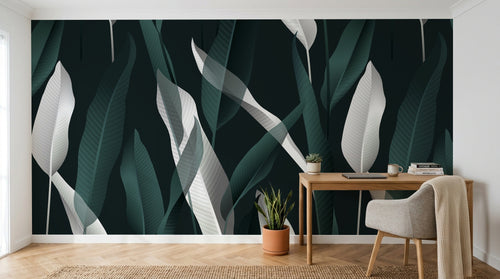 Design SK0704 — Papier peint Palmier Tropical Vert - Collection 2 — Novomur