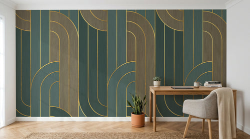 Design SK0975 — Papier peint Art Abstrait Bauhaus Beige - Collection 1 — Novomur