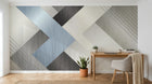 Design SL0090 — Papier peint Composition triangles metallises marbre — Novomur