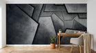 Design SL0098 — Papier peint Plaques metal fissures gris industriel — Novomur