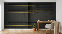 Échantillon, Design SL0233, Papier peint panoramique Art Déco Éventails et Or - Collection 2 - Sur mesure
