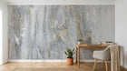 Design SL0251 — Papier peint Marbre gris beige veines dorees — Novomur