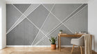 Design SL0294 — Papier peint Lignes blanches geometriques fond beton — Novomur