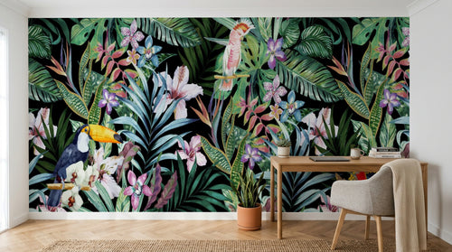 Design SL0377 — Papier peint Palmier Tropical & Jungle Dense — Novomur