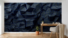Design SL0473 — Papier peint Polygones bleu marine 3D facette — Novomur