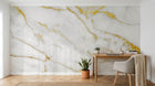 Design SL0587 — Papier peint Marbre blanc veines dorees Calacatta or — Novomur