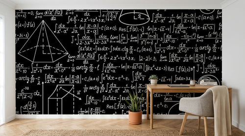 Design SL0655 — Papier peint Tableau Noir Mathématiques — Novomur