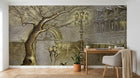Design SL0658 — Papier peint Relief 3D arbre lampadaire ville beige — Novomur