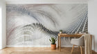 Design SL0700 — Papier peint Vagues lignes spirale fluide gris — Novomur