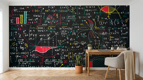 Design SL0780 — Papier peint Tableau Noir Mathématiques — Novomur