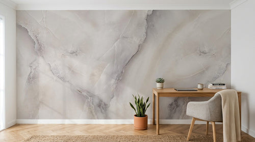 Design SL0803 — Papier peint Marbre onyx beige gris doux — Novomur