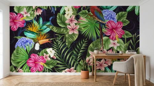 Design ZX0243 — Papier peint Palmier Tropical & Jungle Dense — Novomur