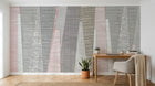 Design ZX0274 — Papier peint Triangles textiles montagne rose gris — Novomur