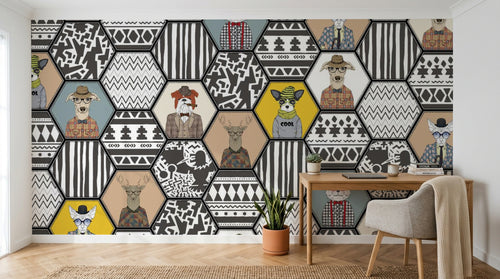 Design ZX0371 — Papier peint Géométrique Triangles et Losanges - Collection 2 — Novomur