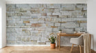 Design ZX0525 — Papier peint Mur pierres beige blanc empilees — Novomur