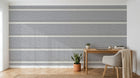 Design ZX0592 — Papier peint Bandes horizontales blanches gris texturees — Novomur