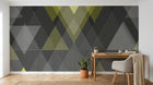 Design ZX0623 — Papier peint Triangles jaune gris fonce montagne — Novomur