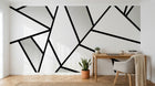Design ZX0635 — Papier peint Triangles abstraits noir blanc gris — Novomur