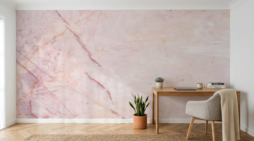 Design ZX0670 — Papier peint Marbre rose poudre veines — Novomur