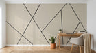 Design ZX0686 — Papier peint Lignes noires geometriques fond beige — Novomur