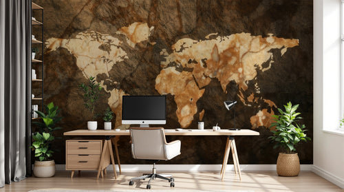 Design A0880 — Papier peint Carte du Monde — Novomur