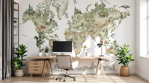 Design D0961 — Papier peint Carte du Monde — Novomur
