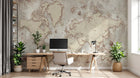 Design L0656 — Papier peint Carte vintage parchemin rose des vents — Novomur