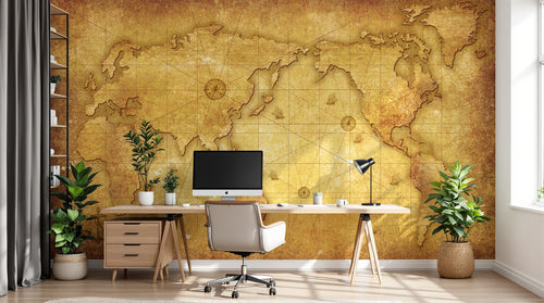 Design SD0641 — Papier peint Carte du Monde — Novomur