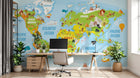 Design SK0340 — Papier peint Carte du Monde Enfant — Novomur