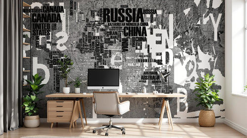Design SK0765 — Papier peint Carte du Monde — Novomur