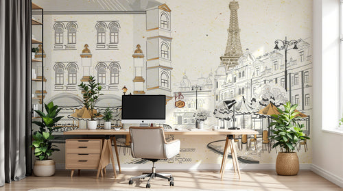 Design SK0794 — Papier peint Architecture et Villes — Novomur