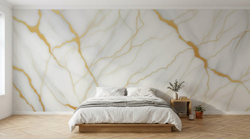 Design A0036 — Papier peint Marbre Blanc Classique - Collection 2 — Novomur