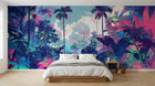 Design A0050 — Papier peint Palmier Tropical Pop Art Vif — Novomur