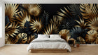 Design A0060 — Papier peint Palmier Tropical Doré Luxe - Collection 2 — Novomur