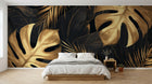 Design A0153 — Papier peint Palmier Tropical Doré Luxe - Collection 2 — Novomur