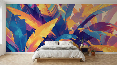 Design A0452 — Papier peint Palmier Tropical Pop Art Vif — Novomur