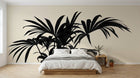 Design A0454 — Papier peint Palmier Tropical Noir et Blanc — Novomur