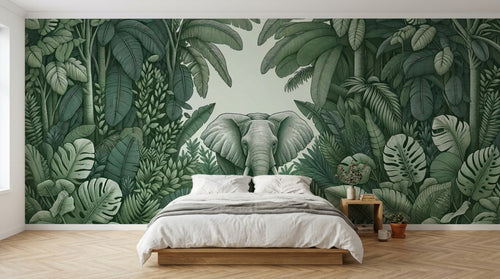 Design A0571 — Papier peint Jungle Tropicale Dense Aquarelle — Novomur