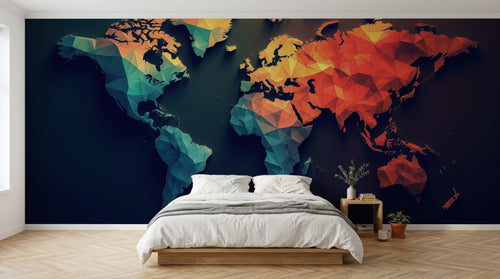 Design A0581 — Papier peint Carte du Monde — Novomur