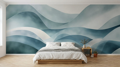 Design A0612 — Papier peint Art Abstrait Vagues et Lignes — Novomur