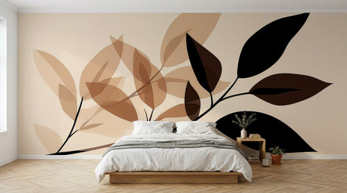 Design A0786 — Papier peint Botanique Feuilles Sombres — Novomur