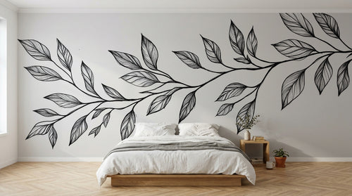 Design A0816 — Papier peint Botanique Feuilles Sombres — Novomur