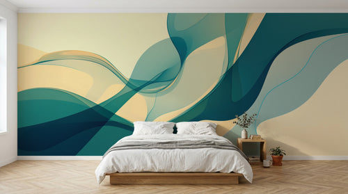 Design A0847 — Papier peint Art Abstrait Vagues et Lignes — Novomur
