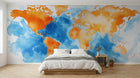 Design A0934 — Papier peint Carte du Monde — Novomur