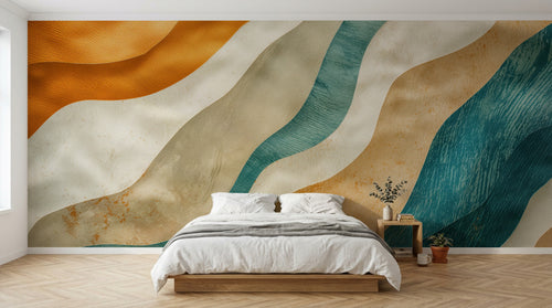 Design A0955 — Papier peint Art Abstrait Vagues et Lignes — Novomur