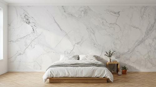 Design AS0546 — Papier peint Marbre Blanc Classique - Collection 1 — Novomur